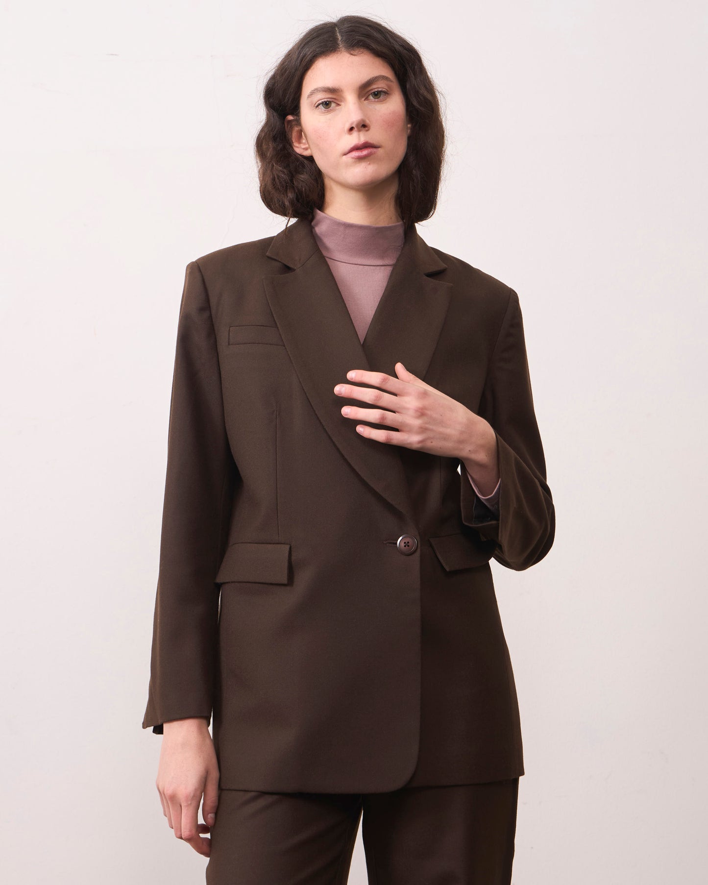 Chaqueta Lana Torcaza Café