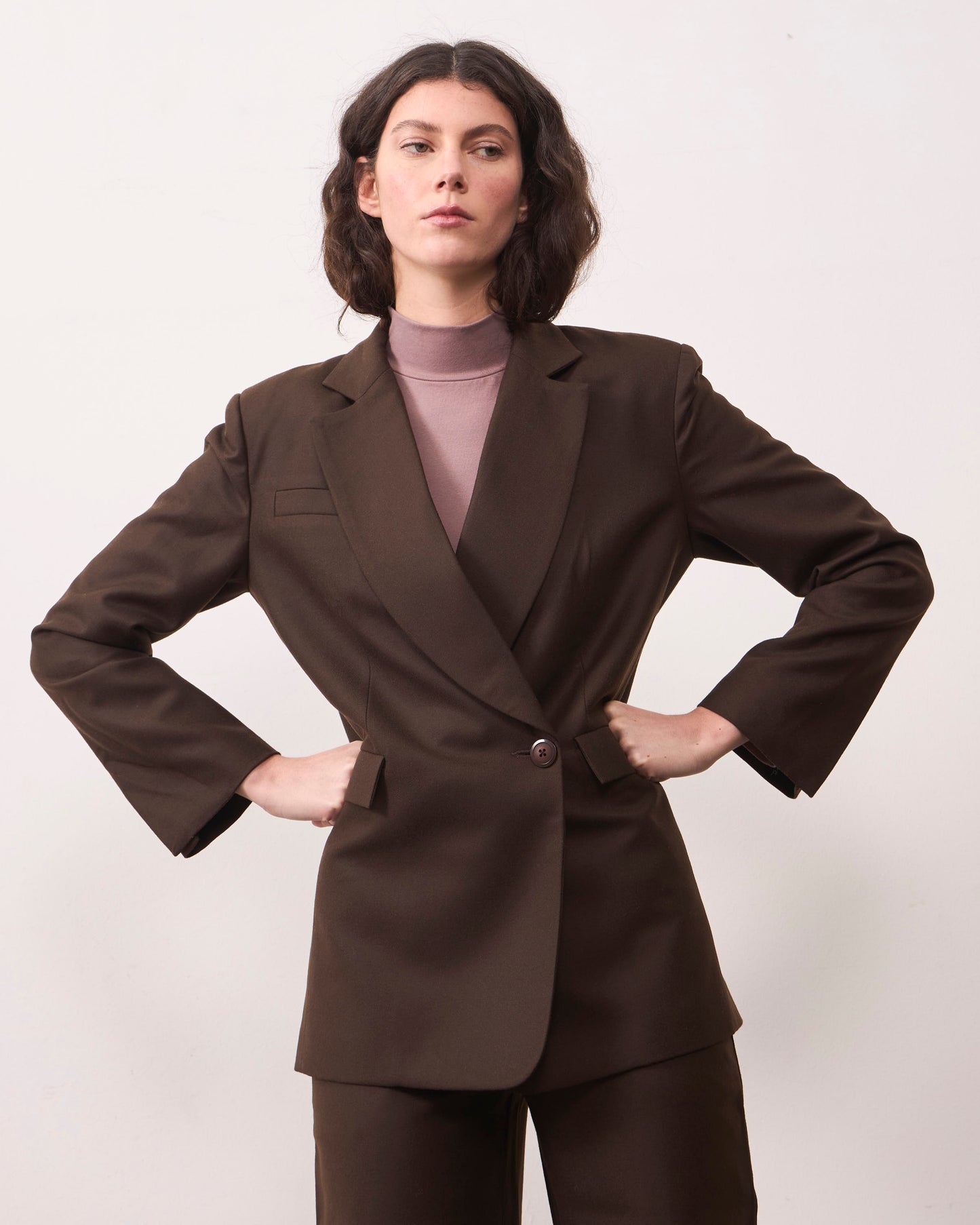 Chaqueta Lana Torcaza Café